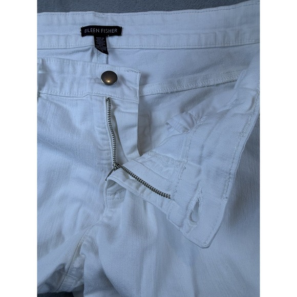 Eileen Fisher Jeans 6 White Organic Cotton Stretch Straight Tapered 31x29 - Picture 7 of 12